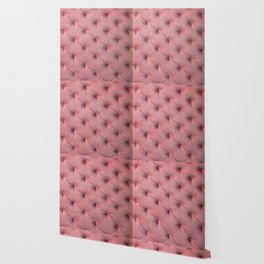 Blush Pink Velvet Tufted Pattern Wallpaper