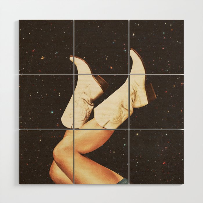These Boots - Space & Stars Cowgirl Wood Wall Art