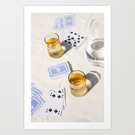 Playing a Game of Cards | Summer Sunshine Outside Games Photography Art Print Art Print