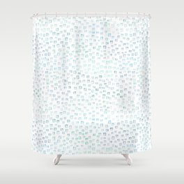 Sea Glass Watercolor // Turquoise Blue and Green Ocean Glass Beach Art Shower Curtain