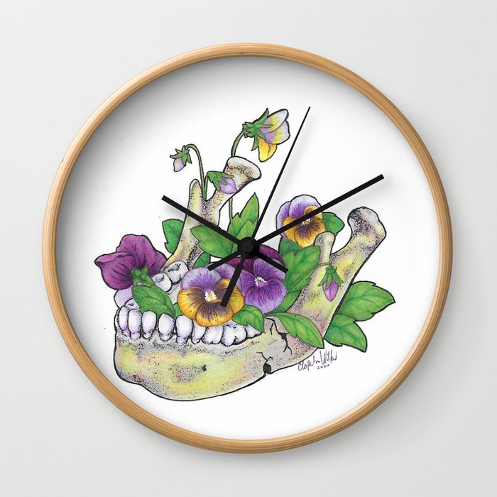 Jaw Bone Flower Garden Wall Clock
