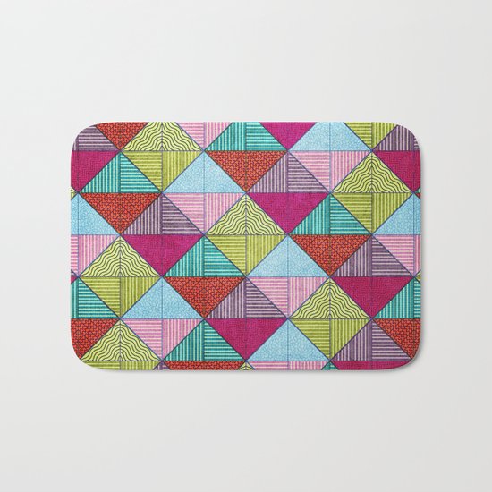 Colorful Seamless Rectangular Geometric Pattern V Bath Mat