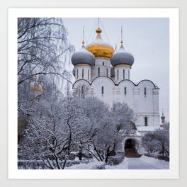 Russia Photography - Novodevichy Convent In The Winter Weather Art Print