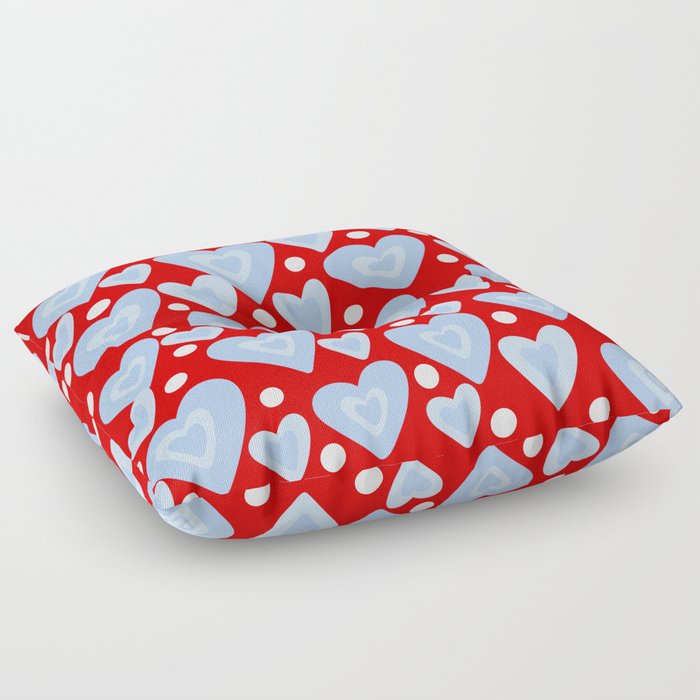In The Mood For Love - Red and Blue Floor Pillow