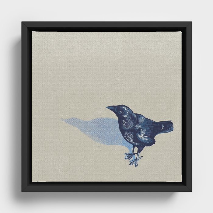 Raven on the Sand Framed Canvas