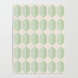 Hexagonal Pattern VI Soft Green Poster