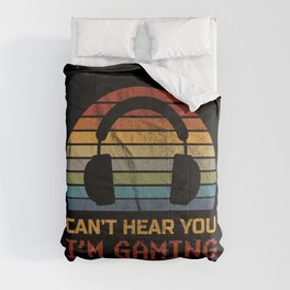 Can't Hear You I'm Gaming Retro VIntage Gamer Gift Comforter