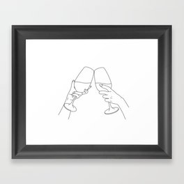 Hands Holding Wine Glasses Framed Art Print