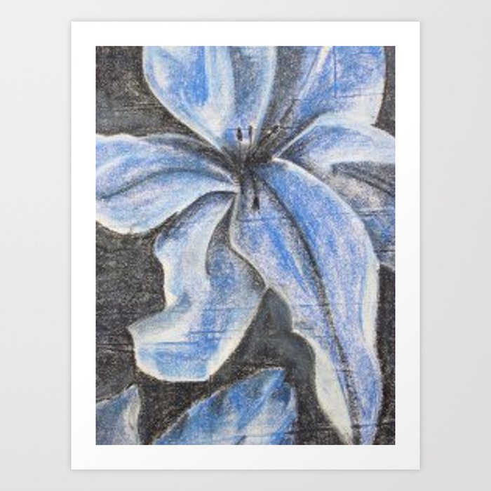 Blue Lily Art Print By Thespareroomstudios Society6