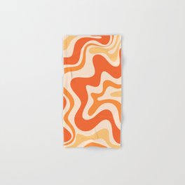 Tangerine Liquid Swirl Retro Abstract Pattern Hand & Bath Towel