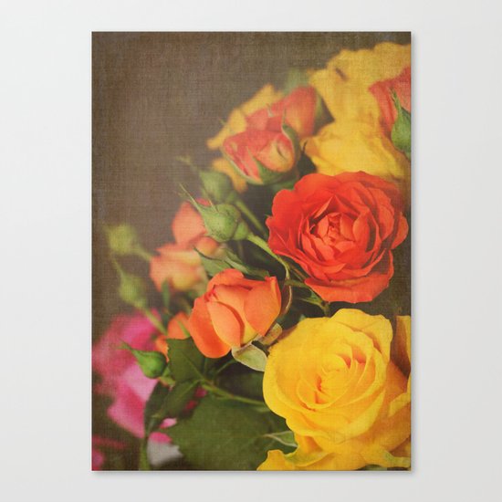Textured Roses Canvas Print