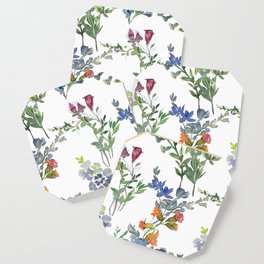 Hand Painted Watercolor Field Flowers Pattern | Pretty and Wild Coaster