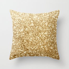 Gold glitter Throw Pillow