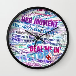 Hillary 2016 Abstract Headline Collage Wall Clock