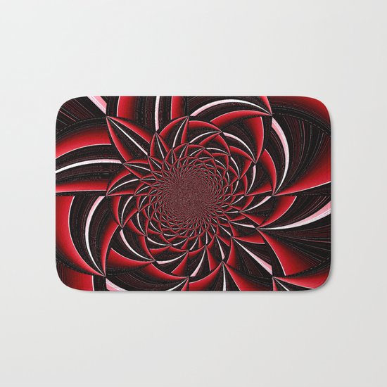 black and red abstract Bath Mat