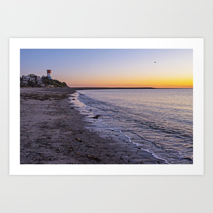 Yirrell Beach Winthrop Massachusetts Golden Sunrise Water Tower Art Print
