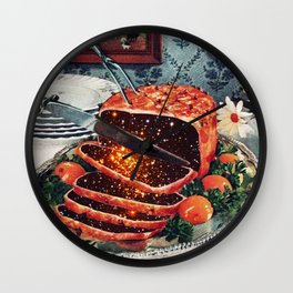 Roast with Mushrooms Wall Clock