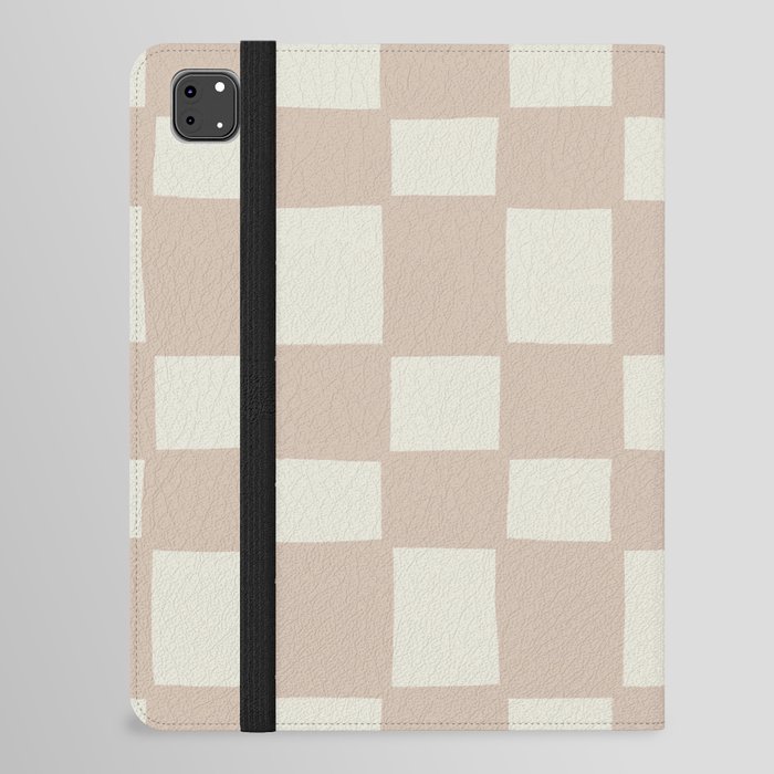 Tipsy checker in beige sand iPad Folio Case