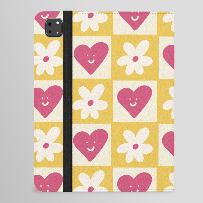 Spring of Flowers and Love - Pink and Yellow Happy iPad Folio Case