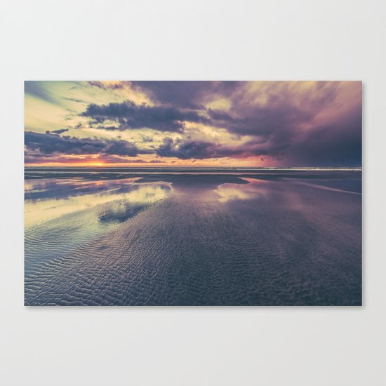 Stormy Beach Sunset Canvas Print