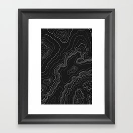 Black & White Topography map Framed Art Print