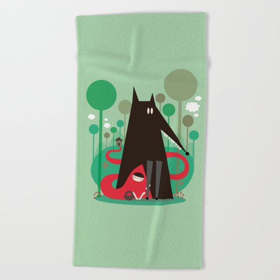 Red riding hood Beach Towel