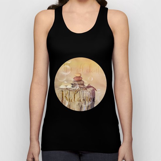 Balance Stone Cairn Sunset Bubbles Light Unisex Tank Top