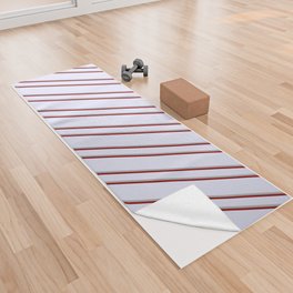 [ Thumbnail: Lavender, Dark Grey, and Dark Red Colored Lines Pattern Yoga Towel ]