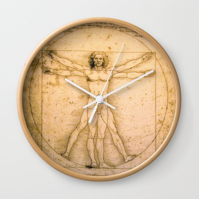 Vitruvian Man by Leonardo da Vinci Wall Clock