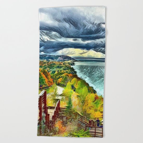 Stairs to Paradise (Water and Landscape) Beach Towel