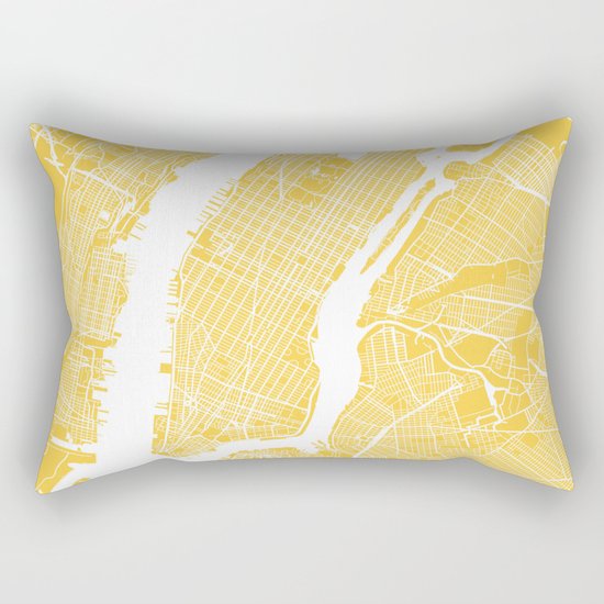 Manhattan map yellow Rectangular Pillow