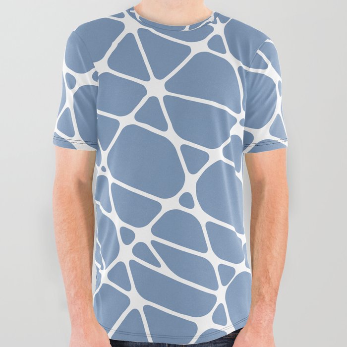 Blue and White Abstract Mosaic Pattern 2 Pairs DE 2022 Trending Color Ocean City DE5879 All Over Graphic Tee