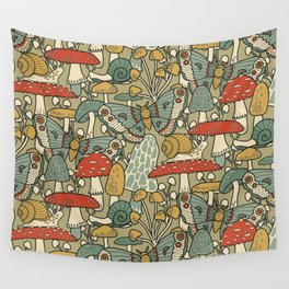 Mushroom Garden Wall Tapestry