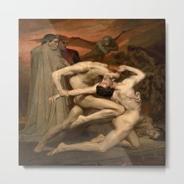 William-Adolphe Bouguereau's Dante and Virgil in Hell Metal Print | Museum, Painting, Classic, Artist, Masterpiece, Vintage, Famous, Artwork, Beautiful 