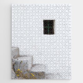 White Wall Small Window and Stairs Jigsaw Puzzle