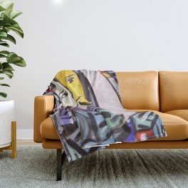 Portrait of a cubist girl Throw Blanket