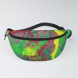 Red Green And Yellow Colorful Abstract Landscape Painting Fanny Pack