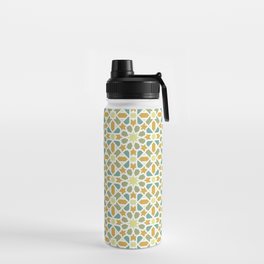 Yellow Stars and Green Flowers ARABIC TILES Water Bottle