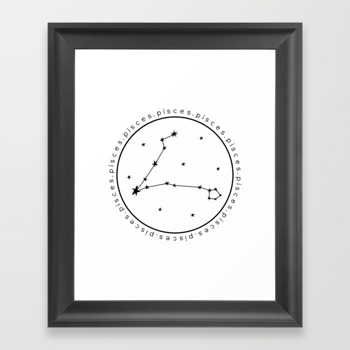 Pisces | Zodiac Circle Framed Art Print