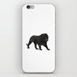 digital painting of a black lion iPhone Skin