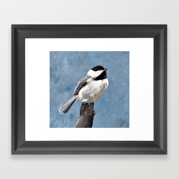 Chickadee Original Acrylic Art On Canvas Bird Painting Chickadee