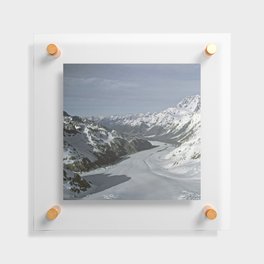 New Zealand Photography - Franz Josef Glacier Covered In Snow And Ice Floating Acrylic Print