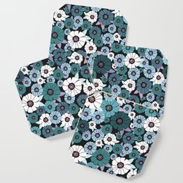 Bold Flowers - Blue Multi Coaster
