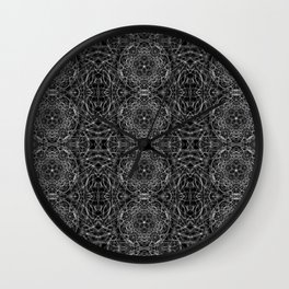 Liquid Light Series 23 ~ Grey Abstract Fractal Pattern Wall Clock