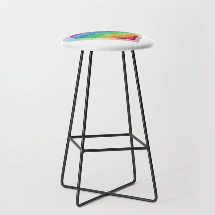 Colorful Love Heart Art - You Are Loved Bar Stool