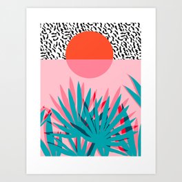 Whoa - palm sunrise southwest california palm beach sun city los angeles retro palm springs resort  Art Print