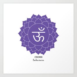 Reiki Crown, Sahasrara Chakra Artwork Art Print | Reiki, Sahasrara, Crownchakra, Graphicdesign, 7Chakras, Yoga, Graphite, Meditation, Violet, Purple 