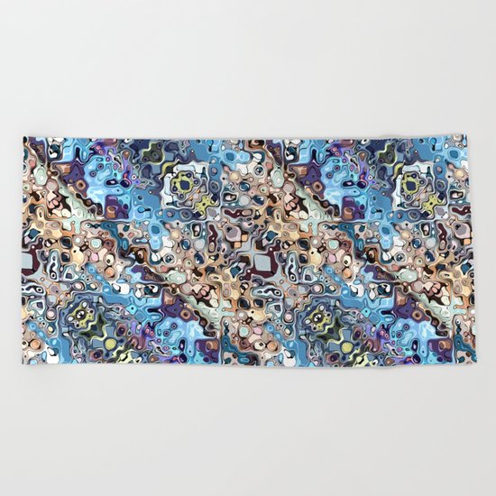 Colorful Chaotic Pattern Beach Towel