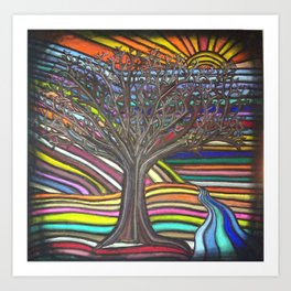 Tree of Life Rainbow Painting Art Print