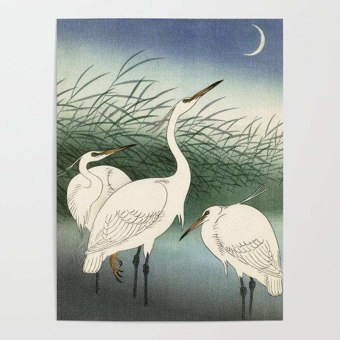 Herons in Shallow Water, 1934 by Ohara Koson Poster